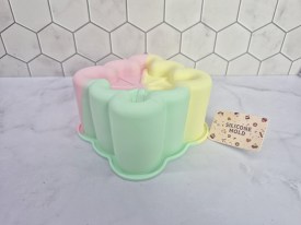 Mini tortera silicona tricolor cuadrada bordes ondulados